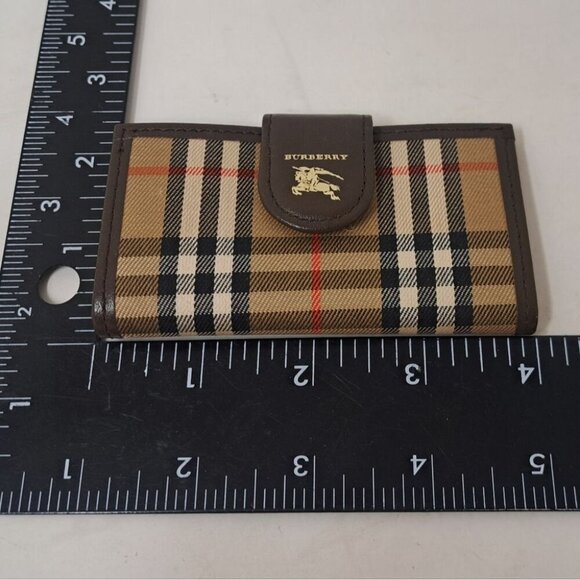 Vintage Burberry Key Holder Wallet Calfskin Nova Check 4 Keys Nishikaw Y2K - Picture 11 of 12